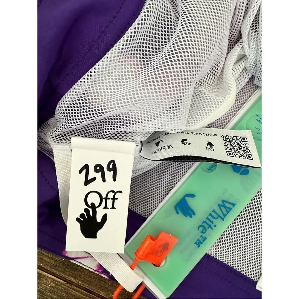 NWT- Off White Tie Dye Sunrise Swimming Suit, purple/lime